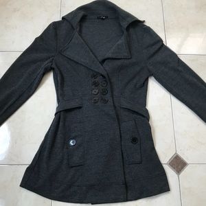 Seli Grey Button Up Coat